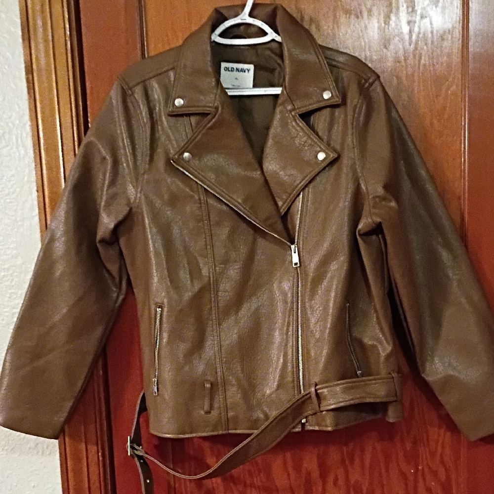 Old Navy Women's Tan Leather Jacket